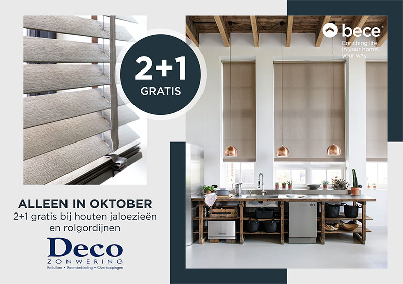 rolgordijnen actie Deco Zonwering